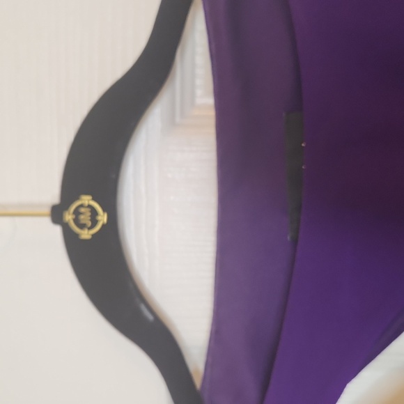 NWOT R&M Richards Women's Plum Purple Sleeveless Cut Out Ruched Dress Size 4P - Picture 8 of 13